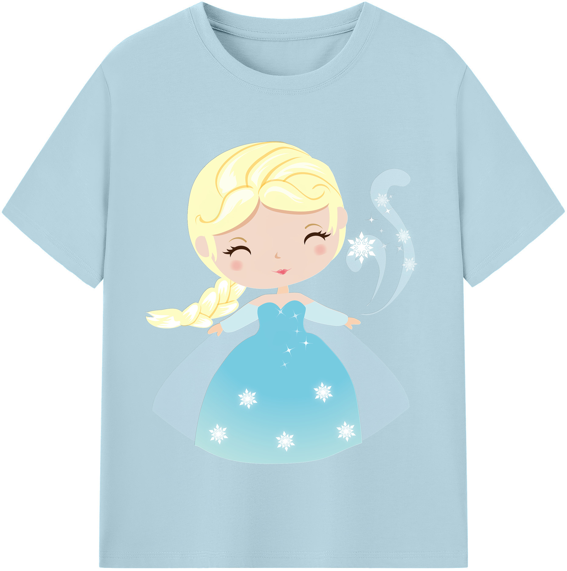 （画像用） アナと雪の女王 アンナ エルサ Frozen Anna Elsa 綿100％半袖Tシャツ（フロントプリント）
